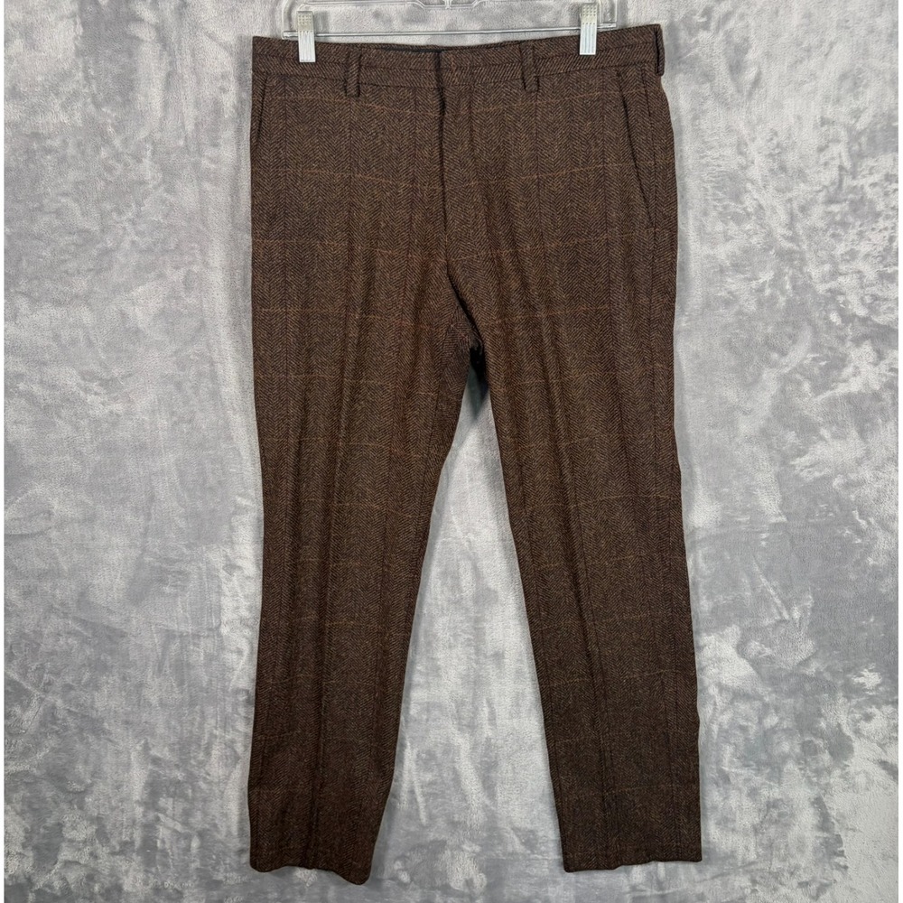 J Crew Ludlow Moon 2 Piece Suit Mens 38S Brown Tweed Blazer Coat Pants Plaid - Picture 11 of 16